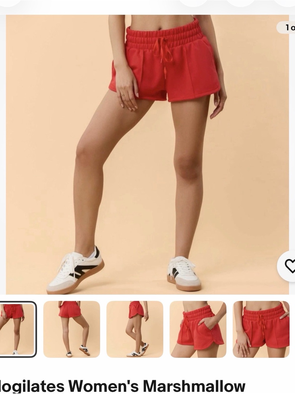 Women's Blogilates Marshmallow Dolphin Red Athletic Drawstring Shorts, 1X